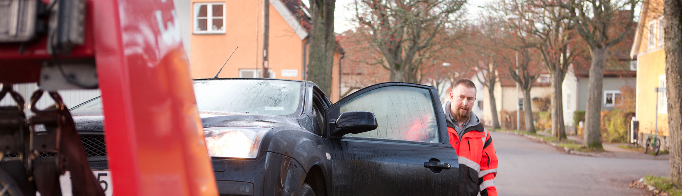 Ford focus being recovered by a truck